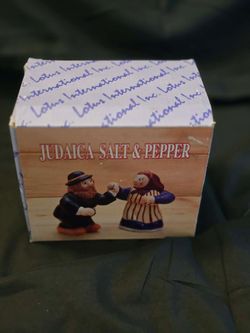 Vintage Judaica "Hasidic Dancing Couple" Salt & Pepper Shaker Set