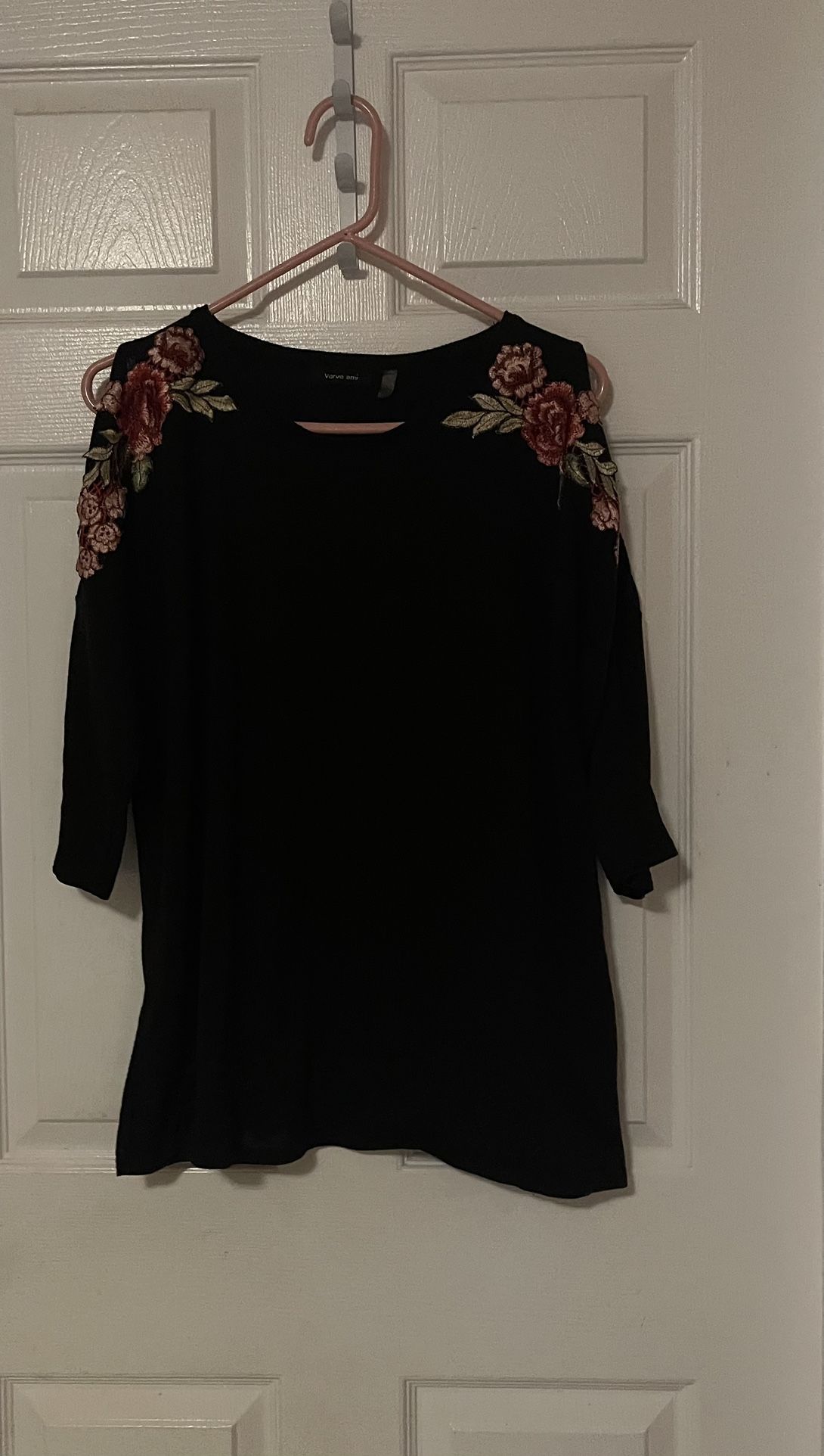 Embroidery Black Top Size Large