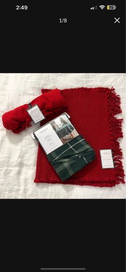 New Threshold Holiday Kitchen Items - Table Runner, Round Tablecloth, Kitchen Rug