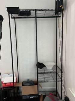 Black Wire Metal Closet Clothing Rack Storage Shelves