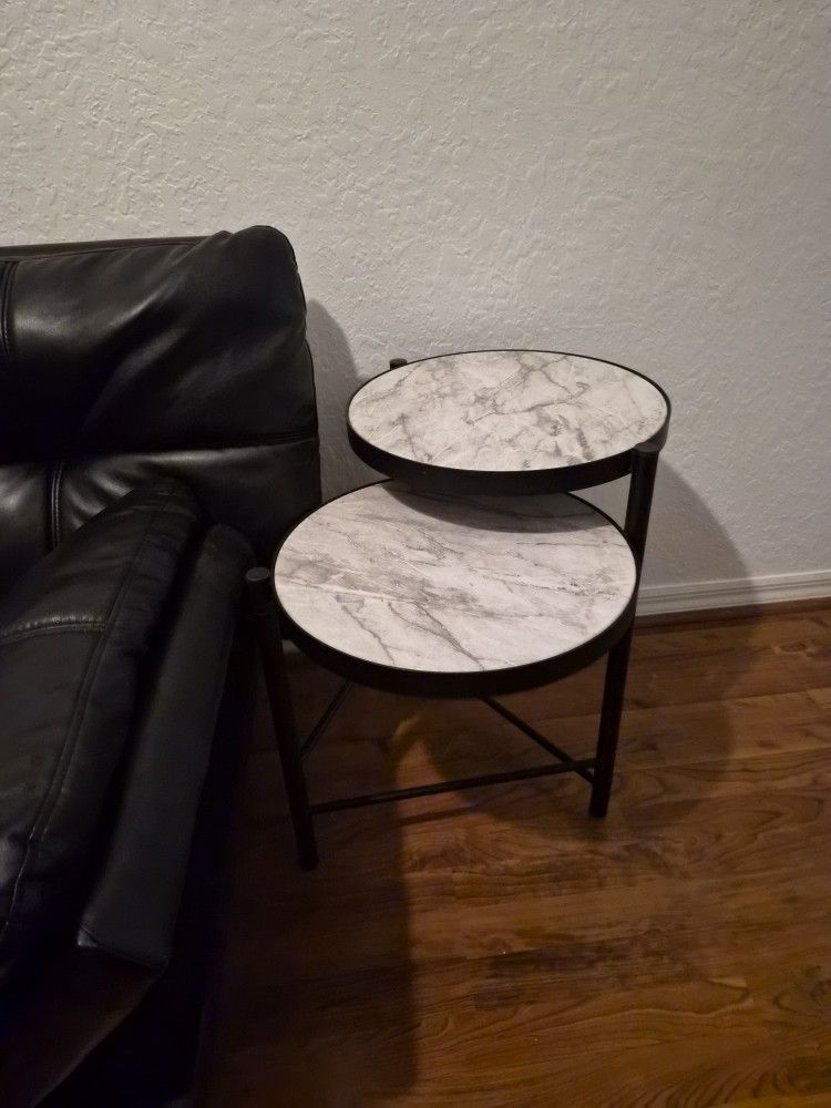 Modern Nesting Side Tables – Marble Look Tops