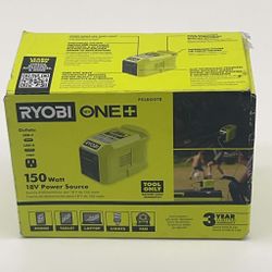 *NEW* RYOBI ONE Plus 18V 150-Watt Portable Battery Inverter Power Source (Tool Only)
