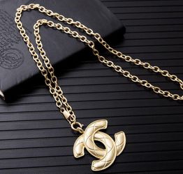 Gold and Silver Cc Chain Necklace