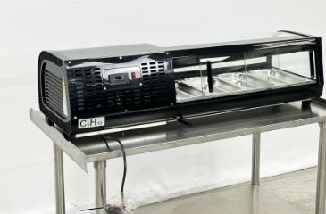 Black Refrigerated Display Case sushi refrigerator NSF RTS42B