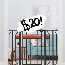 Regalo Home Accents® Extra Wide Walk Thru Baby Safety Gate Extra Wide Gate Color Black And Brown 