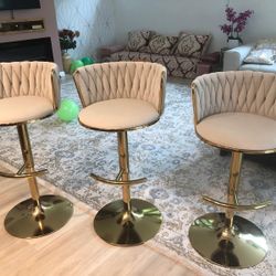 High Legged Bar Chairs (Beige)