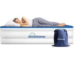 SoundAsleep Dream Series Luxury Air Mattress with ComfortCoil Technology & Built-in High Capacity Pump for Home & Camping- Double Height, Adjustable, 