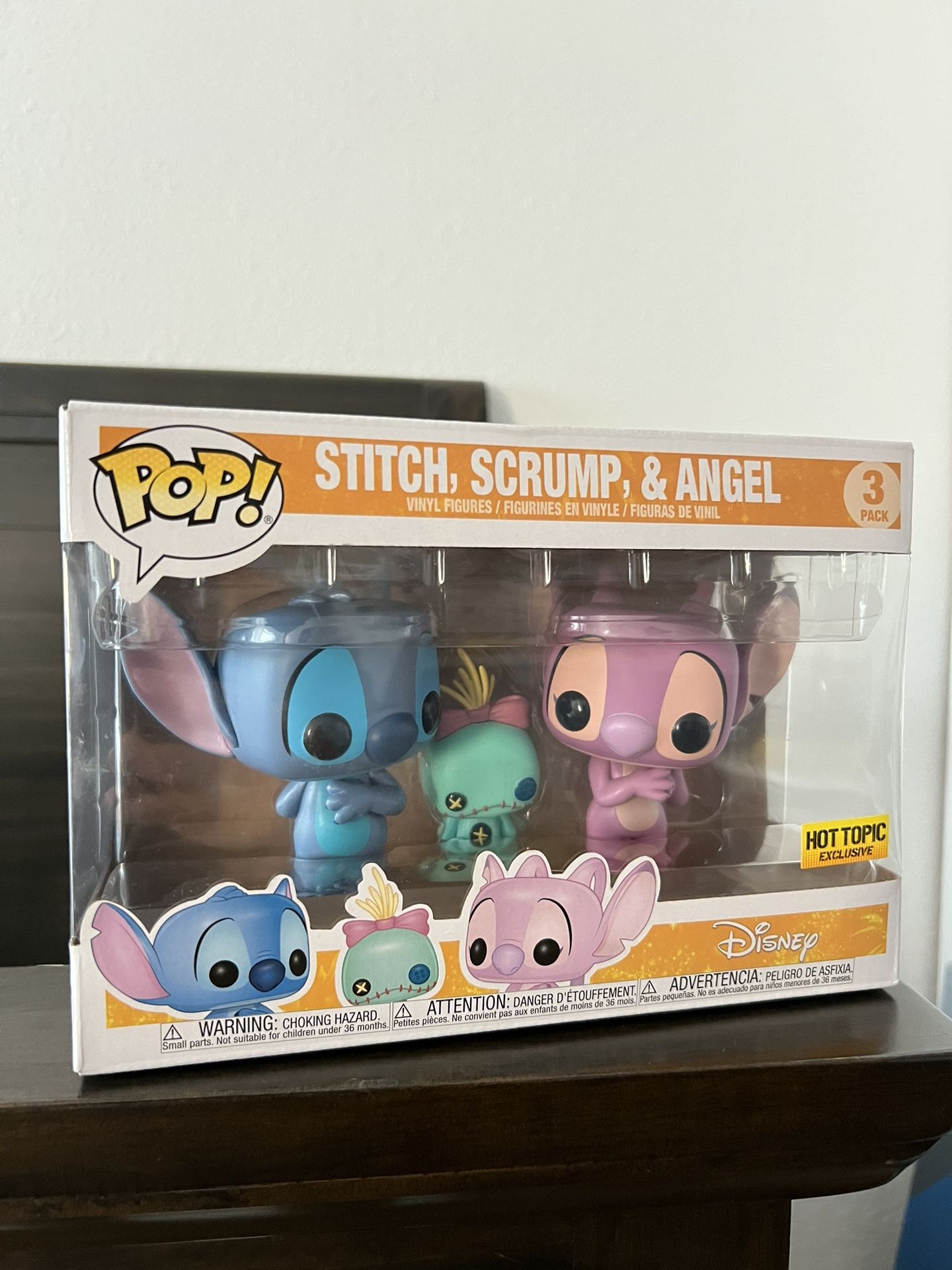 Funko Pop (stitch, Scrump & Angel)