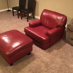 Leather Chair W/ottoman