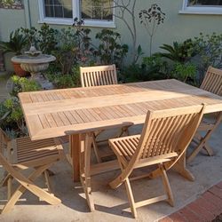 Outdoor Patio Teak Dining Set - Great Condition