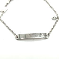 925 Sterling Silver Kids Id Dangle Bracelet 1.80grams 163195 15