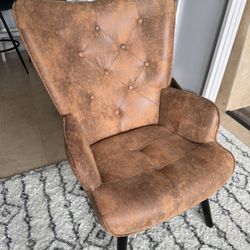 Rustic Vintage Winged Back Chair