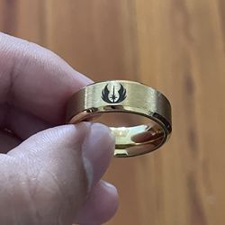 Gold Stainless Steel Star Wars Ring 