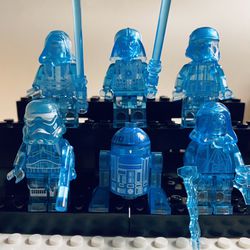 Star Wars Characters Transparent Blue Custom Lego Minifigures Toys