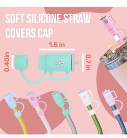 5Pcs Straw Cover For Stanley Cup, Silicone Straw Covers Cap For