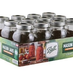 Ball - 16oz Regular Mouth Jars with Lids & Bands 12 Pack (N22)