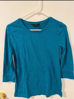 Banana Republic Teal 3/4 Button Sleeve Top Shirt Blouse Size Small
