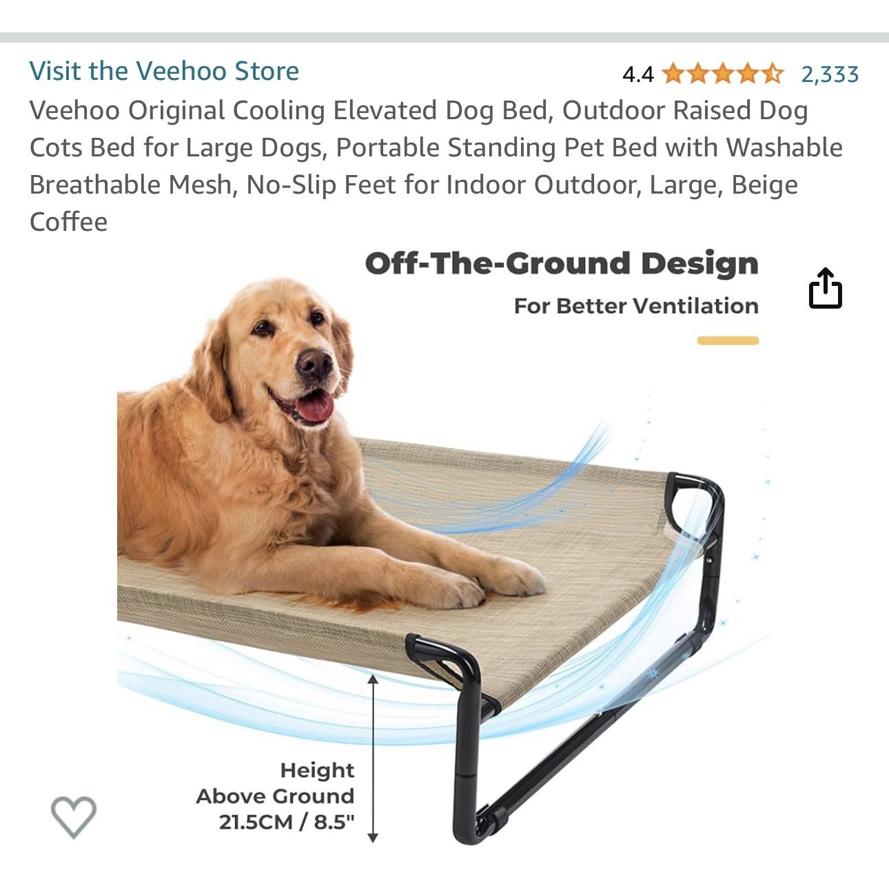 Comfy Canine Retreat: Large Elevated Dog Bed - Free!(Sleepy Hollow)