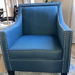 Blue Metal Accent Chair