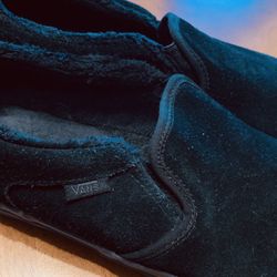 MENS BLACK SUEDE SLIP ON Light Weight SIZE 8 **COMFYCUSH** By VANS - PRISTINE UNUSED