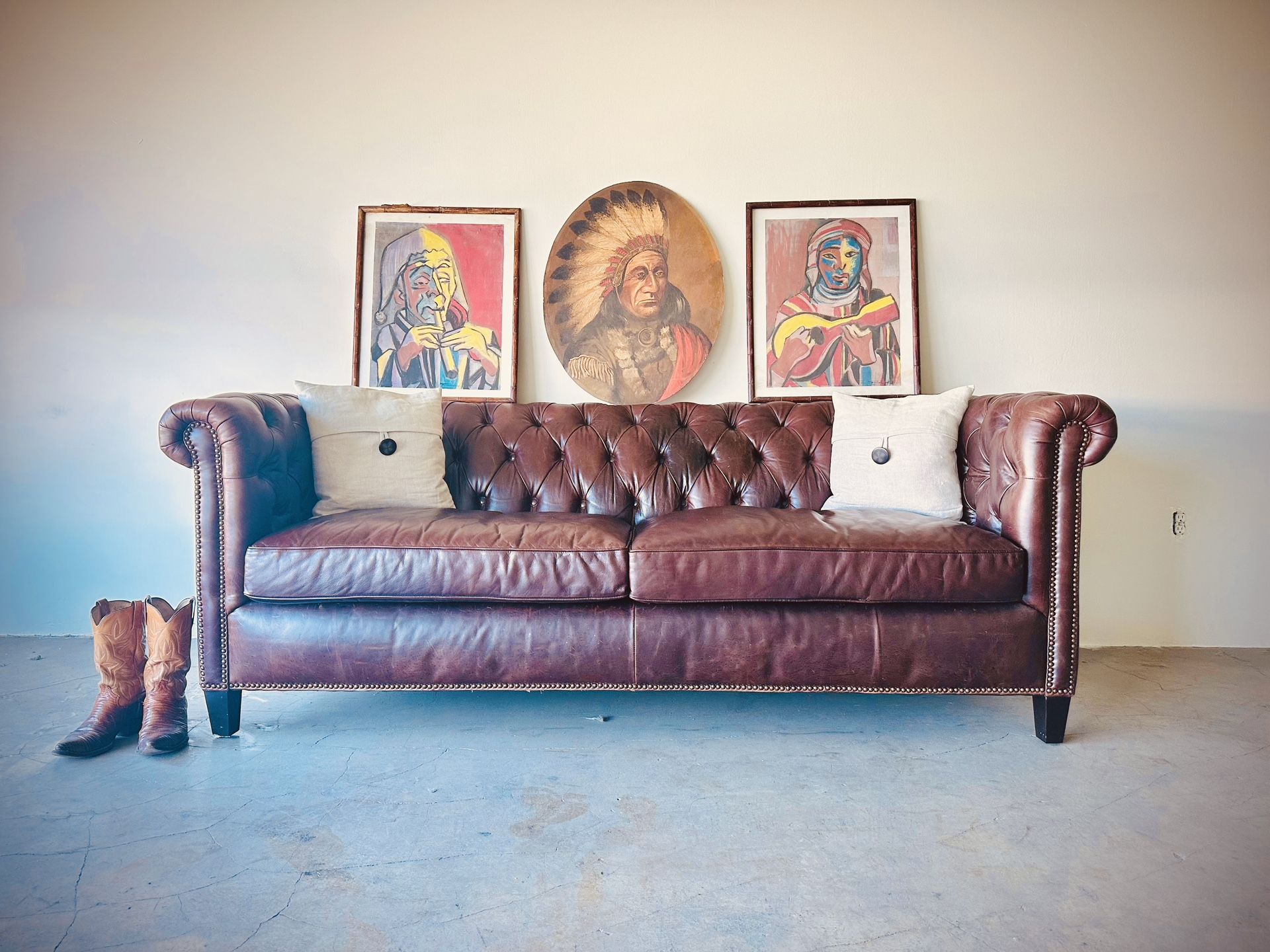 Beautiful Classic Vintage Cigar Brown Leather Chesterfield Sofa!👀🙀😻⚡️💥