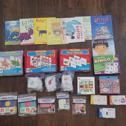 Books, puzzles and learning cards