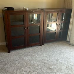 Storage Cabinets - Wood With Glass