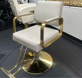 Salon Chair / Ivory & Gold