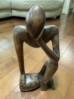 Handcrafted Wooden Art Piece - “The Contemplator”