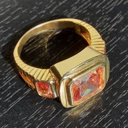 Men's Gold Filled Champagne Citrine Ring Size 10