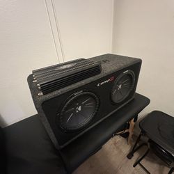 (12) KICKER Comp R' Dual Subwoofer Speaker in custom kicker box & New Avionixx (1100).  Amp 2000w max