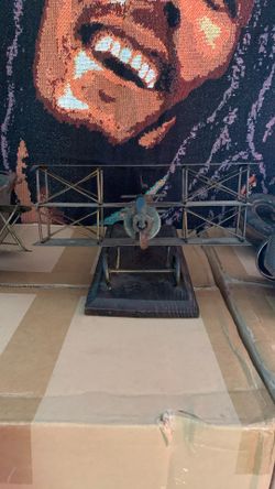 Vintage World War I Metal Plane On Wood Stand 