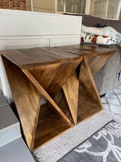 2 wooden tables
