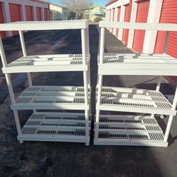 2 Piece Used Parts And Supplies Shelving Stands