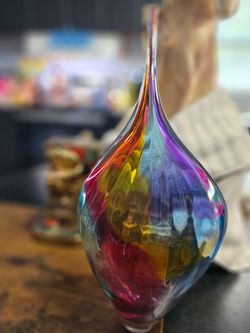 Large Matthew Seasholtz Hand‑Blown Art Glass Sculpture
