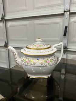 Vintage Porcelain Teapot with Floral Gold Detail