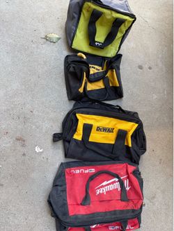 Milwaukee, Dewalt, and Ryobi Tools bags