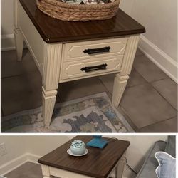 Vintage wood end tables (2)