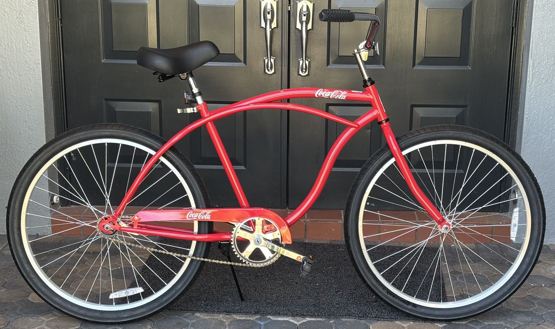 Brand New Coca-Cola 19”Red Men’s 26”Aluminum wheels single speed, coaster break, beach cruiser bicycle