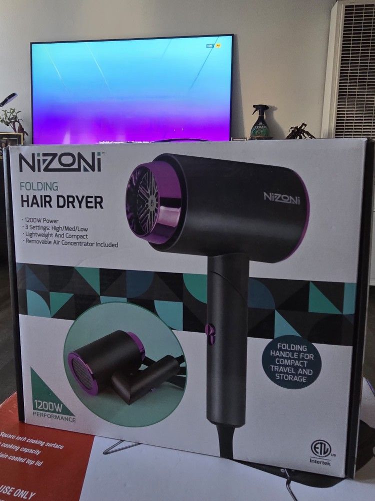 Nizoni Folding Hair Dryer 1200w Power $25