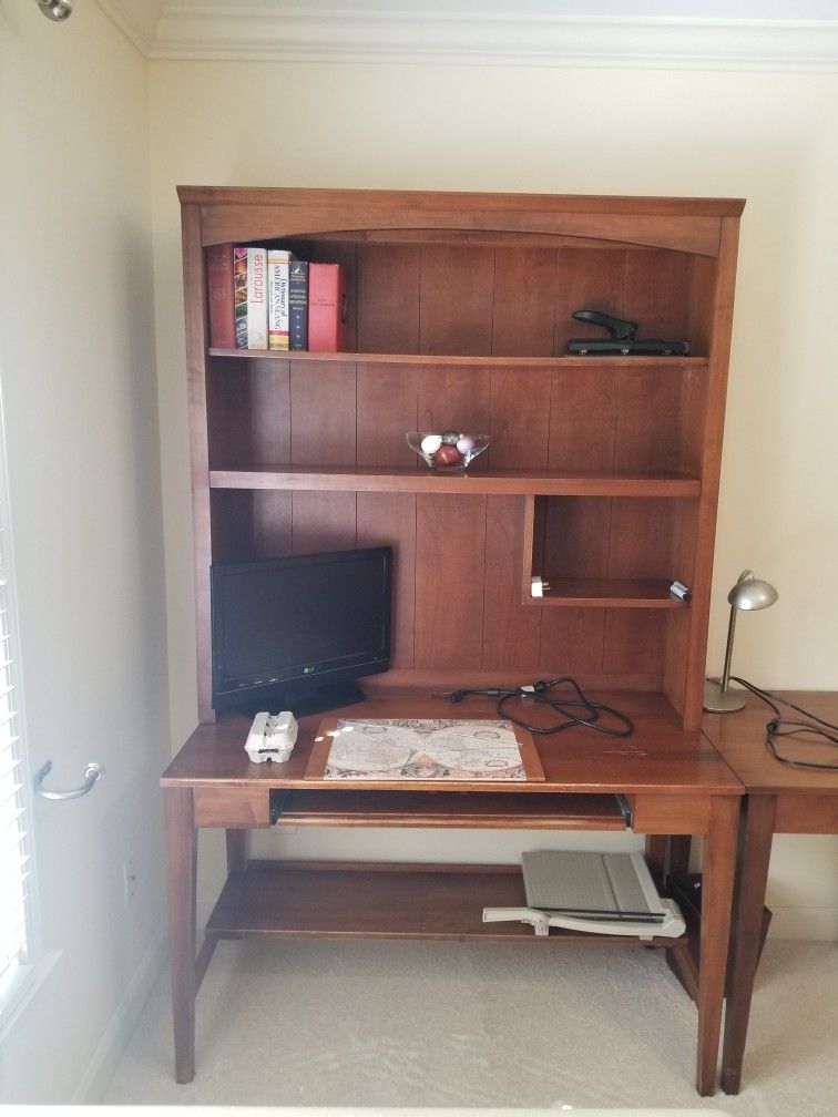 Ethan Allen Desk, Hutch And Side Table