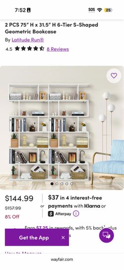 2 PCS Geometric Bookcase