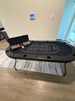 8 person foldable poker table and chairs