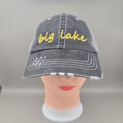 Big Lake Minnesota Distressed Trucker Adjustable SnapbackHat