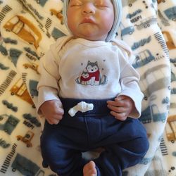 New Reborn Baby Boy Doll, Hand Painted Full Vinyl