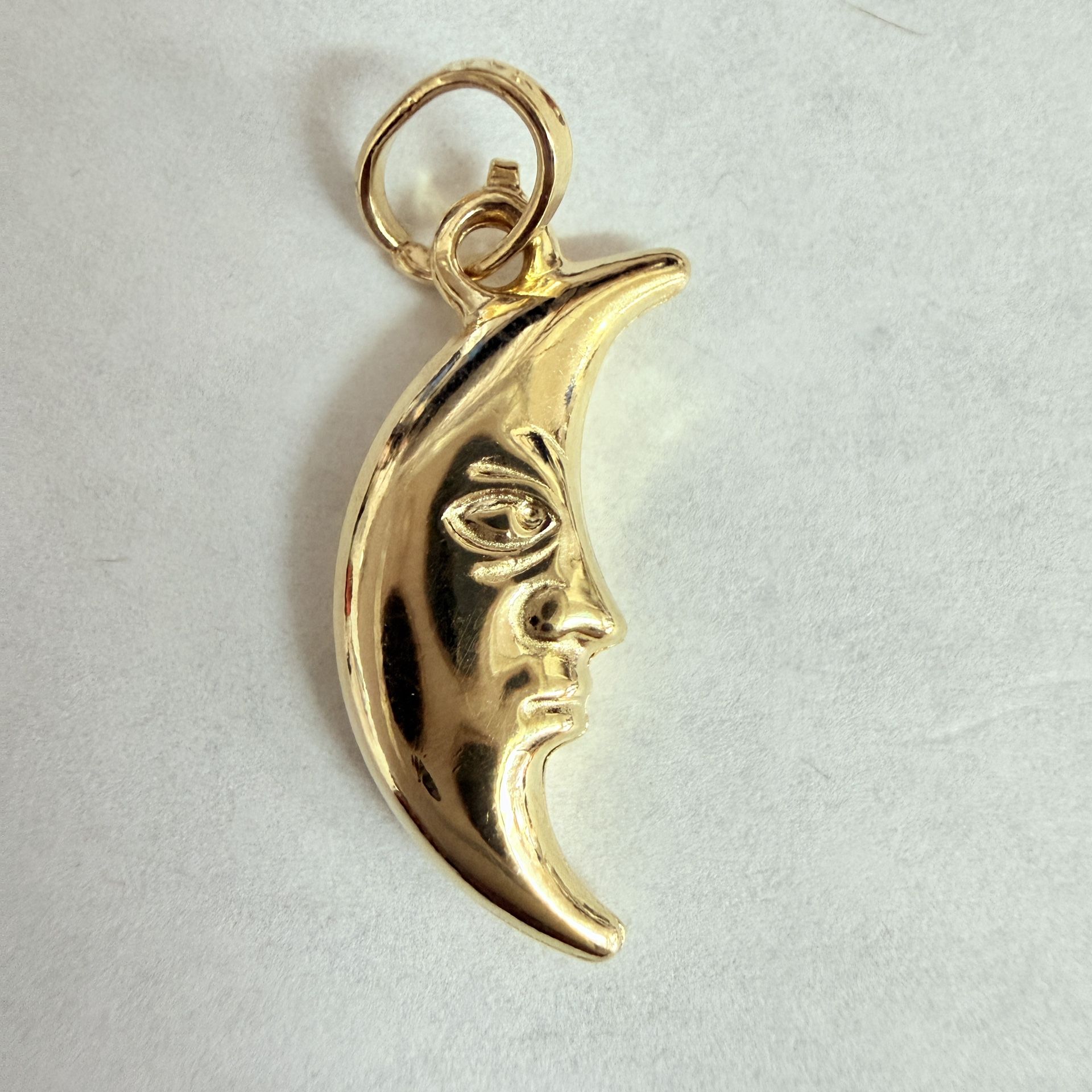 14k Gold Half Moon Charm