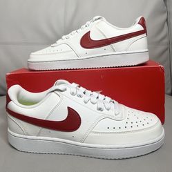 Nike Court Vision Low NN Sneakers Summit White Red Women’s Size 8.5 NEW