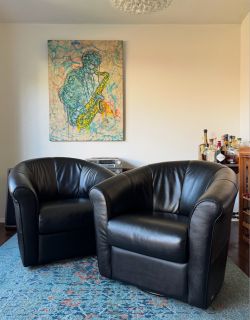 Leather Barrel Chairs