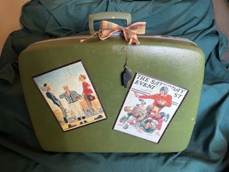 Vintage Football Decorated Suitcase