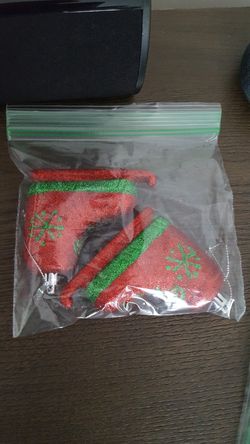 Two skate ornaments, shatterproof